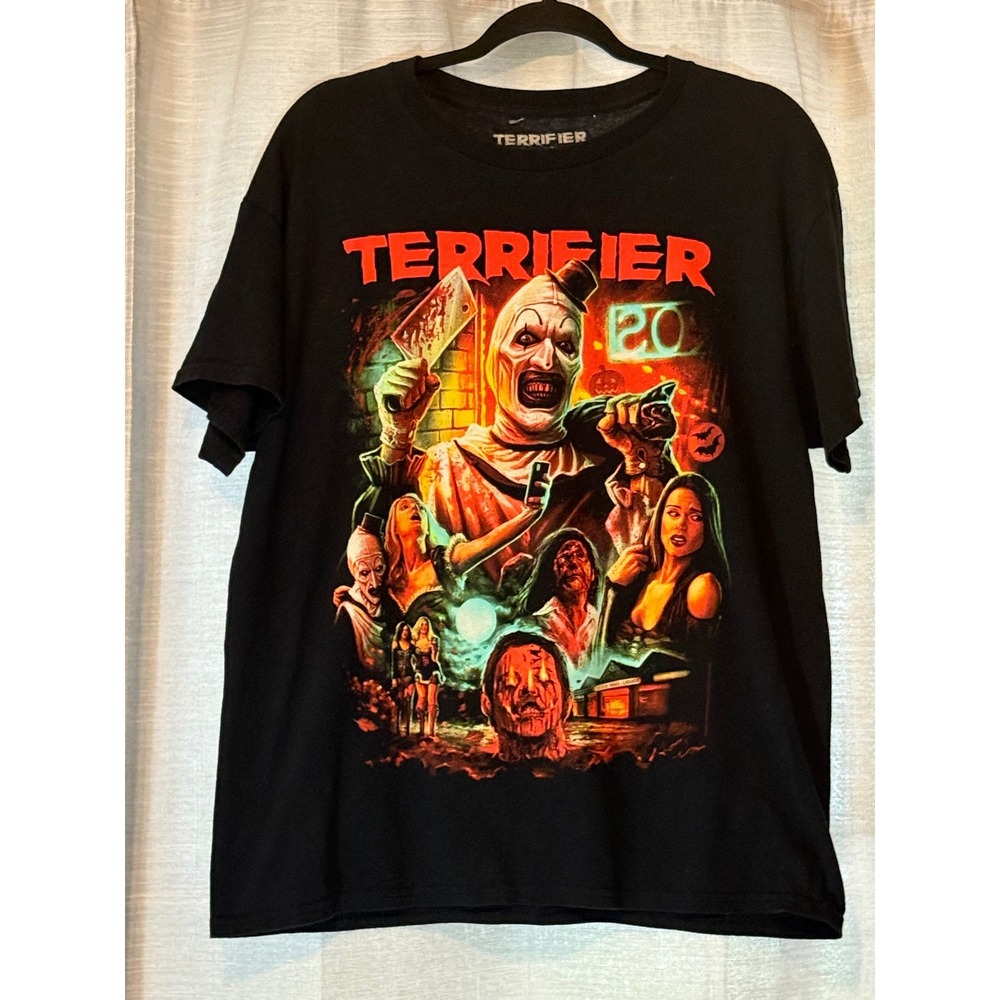 Terrifier Art the Clown Terror Threads Graphic T-Shirt Black L Spirit Halloween